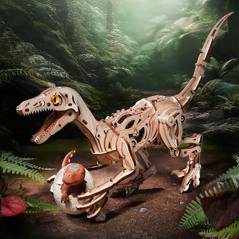 ROKR Velociraptor Mécanique LD01 – Puzzle 3D en Bois – Image 2