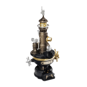 Puzzle 3D mécanique en bois ROKR Navi Lighthouse CGM01 avec phare maritime, radar rotatif et mécanismes industriels