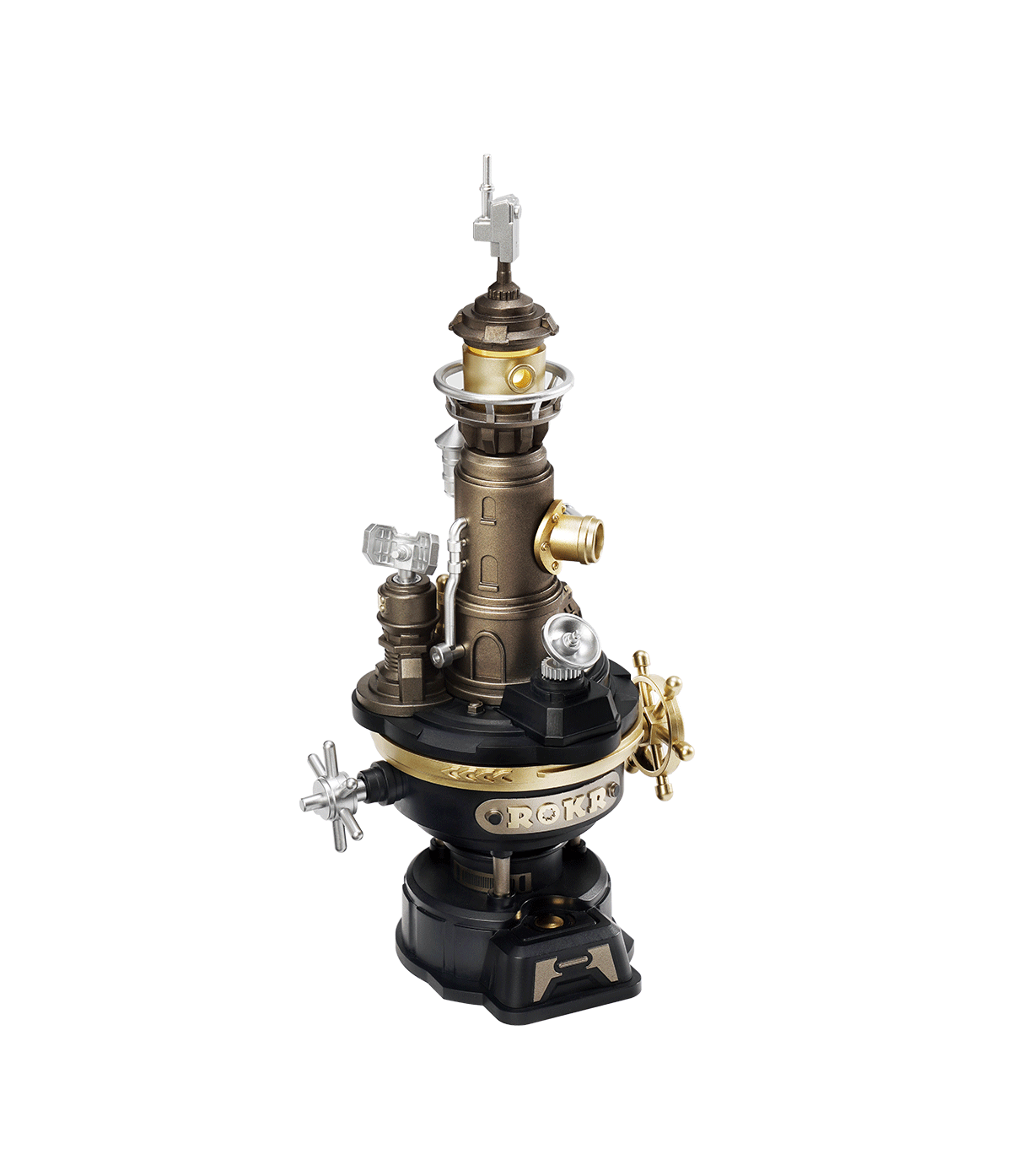 Puzzle 3D mécanique en bois ROKR Navi Lighthouse CGM01 avec phare maritime, radar rotatif et mécanismes industriels