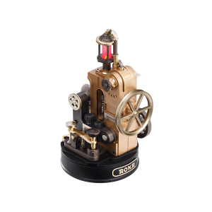 Puzzle 3D mécanique ROKR Morse Telegraph CGM02 avec engrenages, touches mécaniques, éclairage rouge et design industriel