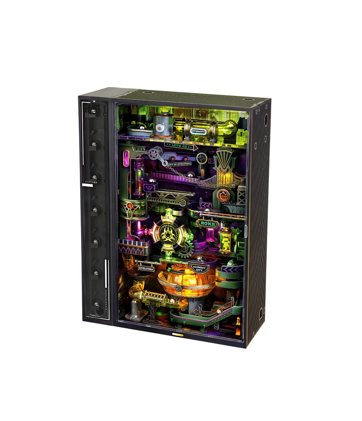 ROKR Alchemy City MR04S, puzzle 3D mécanique avec circuit à billes lumineux et décor futuriste