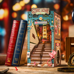 Book Nook Street Scene miniature avec éclairage LED