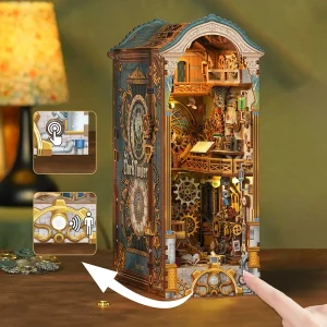 Book Nook Tonecheer Clock Tower en bois